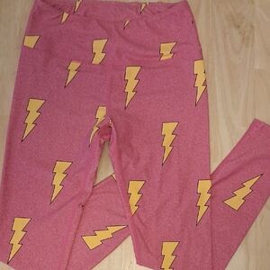 Chicknlegs-Pink Lightning Bolt Leggings